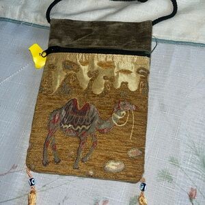 Turkish Camel Design Brown and Tan mini cross body